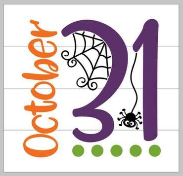 October 31 with web and spider 14x14
