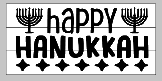 Happy Hanukkah with stars 10.5x22