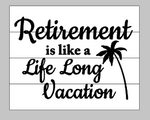 Retirement is like a life long vacation 14x17