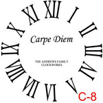 (C-8) Roman Numerals with no border insert Carpe Diem with family name and est date