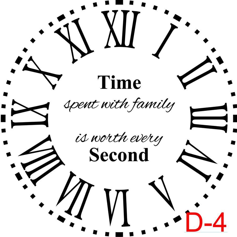 (D-4) Roman Numerals with Dotted Border insert time spent with family is worth every second