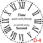 (D-4) Roman Numerals with Dotted Border insert time spent with family is worth every second