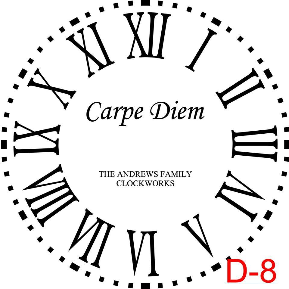 (D-8) Roman Numerals with Dotted Border insert Carpe Diem with family name and est date (D-8)