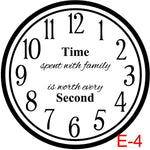 (E-4) Numbers with Circle border insert time spent with family is worth every second