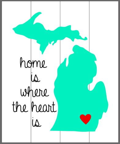 Home is where the heart is 14x17