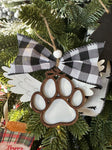 Paw Print with wings ornament