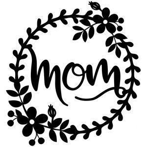 Mom with flower wreath design 14x14