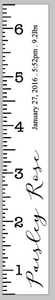 Growth Ruler - Name with birth records vertical 11.5x72