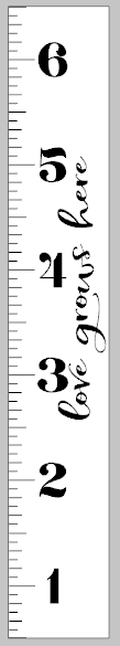 Growth Ruler - Love grows here vertical 11.5x72