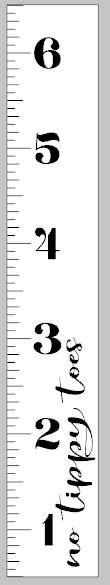 Growth Ruler - No tippy toes vertical 11.5x72