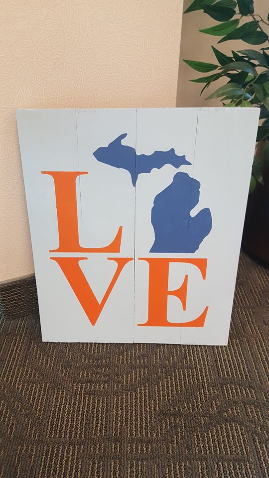 Love with Michigan 14x17