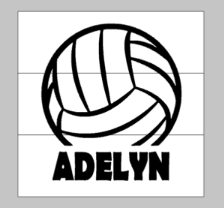 Volleyball with name 10x10