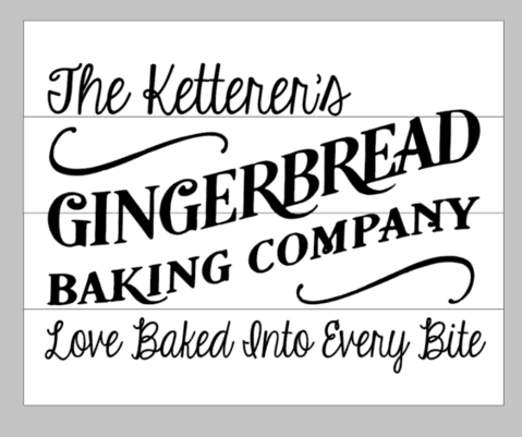 Gingerbread baking company with family name