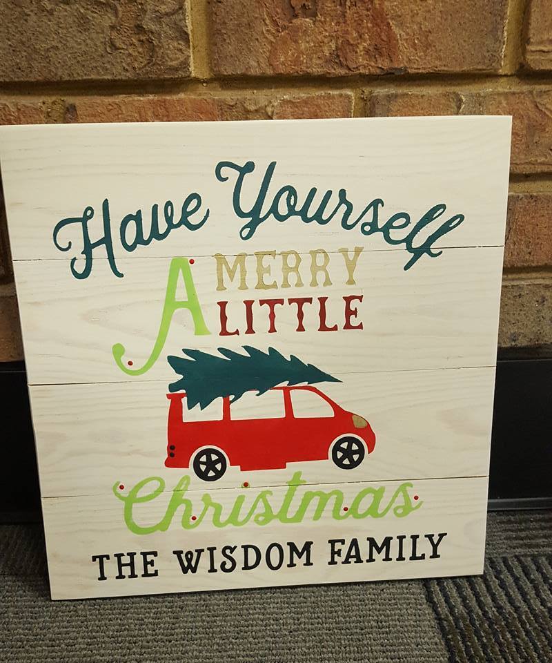 Have yourself a merry little Christmas-Van with family name 14x14