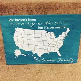 We haven't been everywhere but it's on our list with Family name 14x20