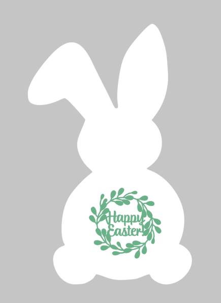 Easter Bunny - Happy Easter with wreath