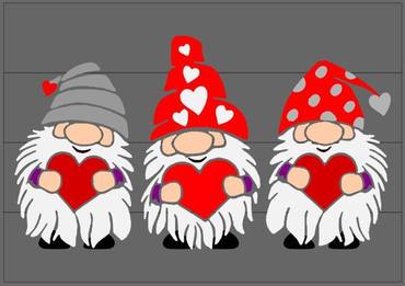 Valentines gnomes 14x17