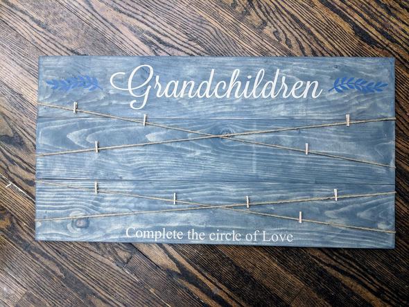 Grandchildren Complete the circle of Love - Photo Board 17.5x32