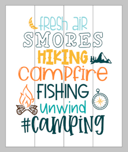 Fresh air Smores Hiking Campfire Subway art 14x17