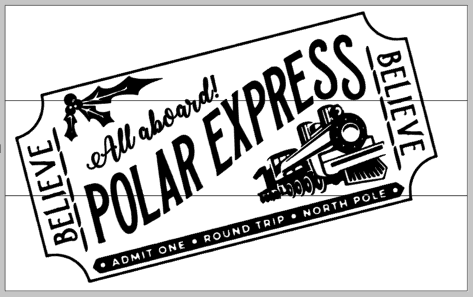 All aboard the Polar Express Ticket 10.5x17