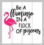 Be a flamingo in a flock of pigeons 14x14