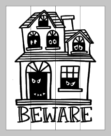 Beware with haunted house 14x17