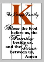 bless this food with family name and initial 14x20