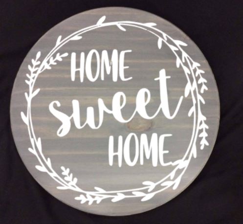 Home sweet home with wreath 15" Round Lazy Susan