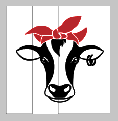 Cow with bandanna 14x14