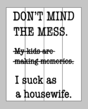 Don't mind the mess (suck as a house wife) 14x17