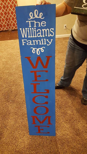 Family name Welcome Curly design 4ft