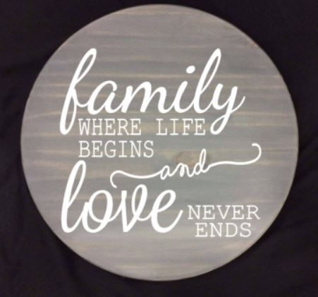 Family where life begins and love never ends 15" Lazy Susan