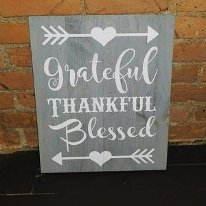 Grateful Thankful Blessed-Heart Arrow 10.5x14