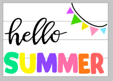 Hello summer with banner 14x17