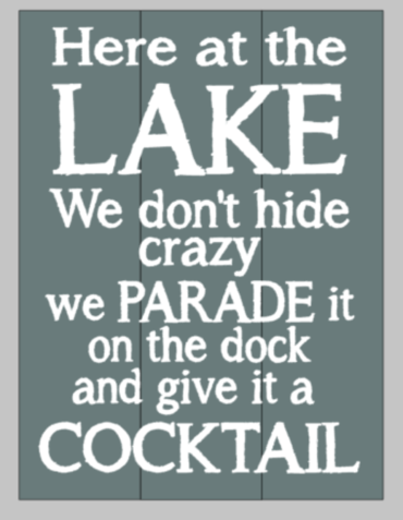 Here at the lake we don't hide crazy 14x17