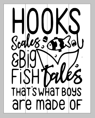 Hooks scales and big fish tales 14x17