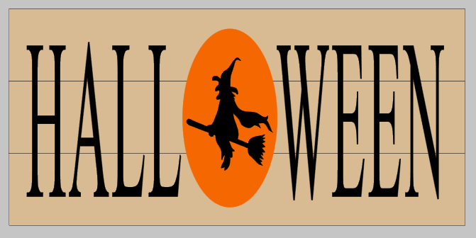 Halloween with witch as O 10.5x22