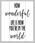 How wonderful life is now you're in the world 14x17.