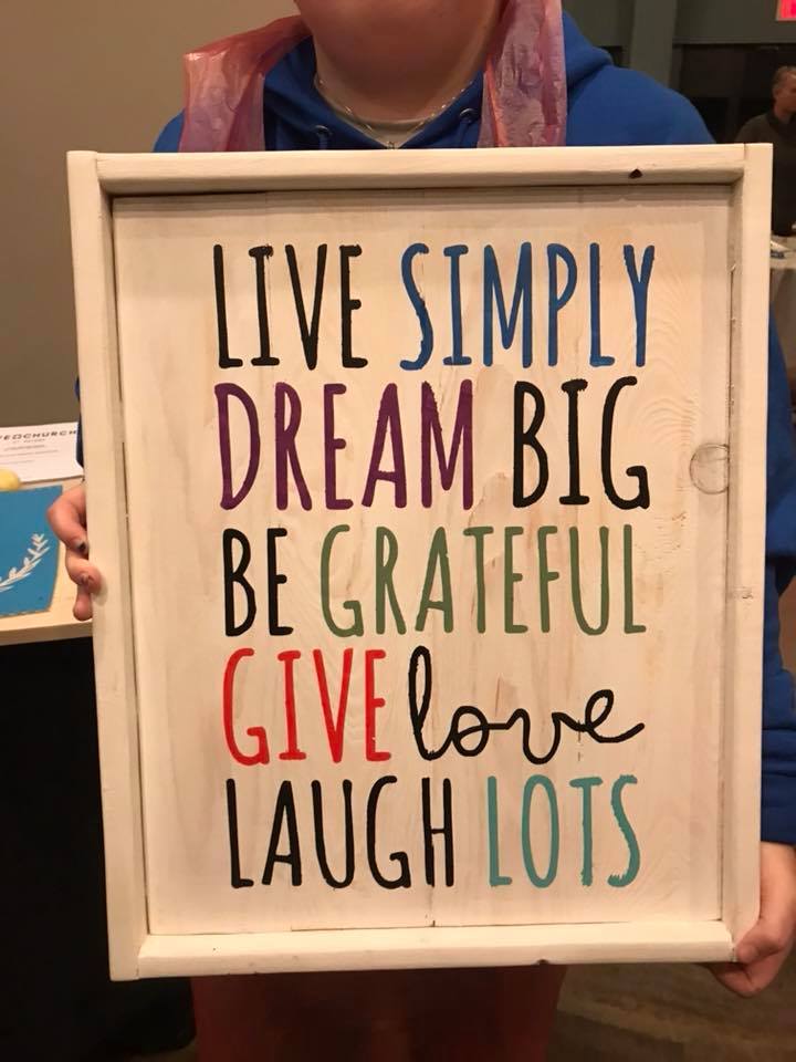 Live simply dream big be grateful give love laugh lots 10.5x14