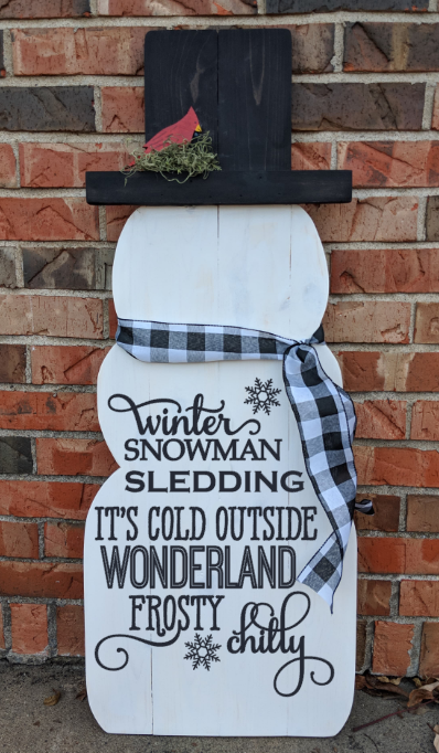 Snowman - Winter Snowman Sledding