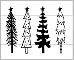 Tall Skinny Christmas trees 14x17