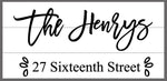 The Henrys with address and leaves 10.5x22