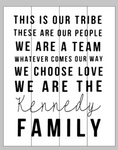 This is our tribe These are our people with family name 14x17