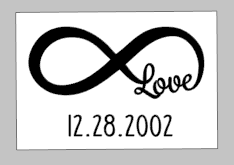 Valentines Day Tiles - Infinity symbol love with date