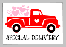 Valentines Day Tiles - Special Delivery Truck with Hearts