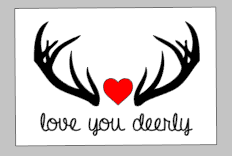 Valentines Day Tiles - Love you dearly with heart and antlers