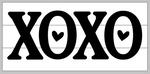 XOXO with hearts 10.5x22
