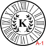 (A-1) Roman Numerals with border insert laurel with letter