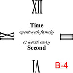 (B-04) Roman Numerals 12,3,6,9 insert time spent with family is worth every second