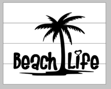 beach life with palm tree 14x17
